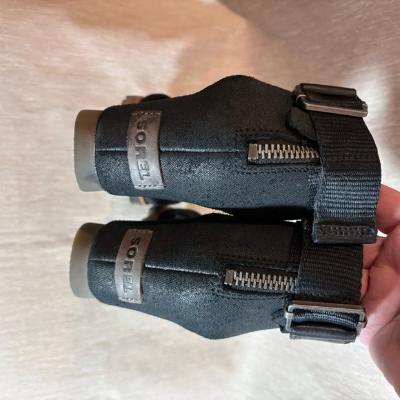 SOREL Sz 8.5 Joanie Wedges Peep Toe Ankle Strap  Zipper Velcro Closure Sandals - Picture 6 of 10